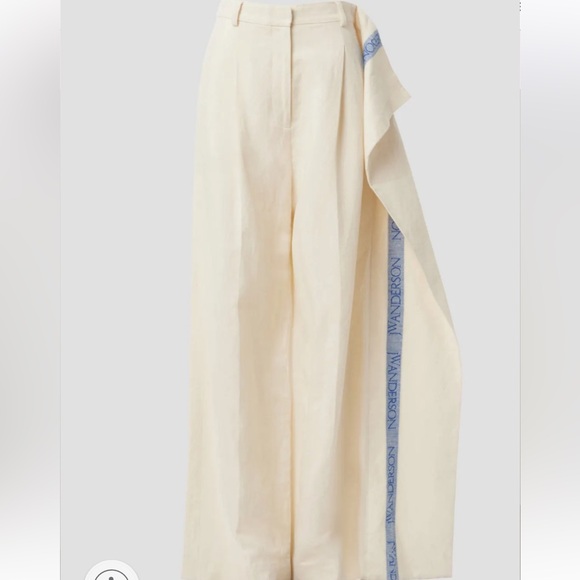 JW ANDERSON Cream Pants with Blue Detail - Picture 3 of 7